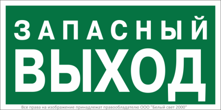 Знак безопасности NPU-3015.E43 "Запасный выход" Белый свет a35029