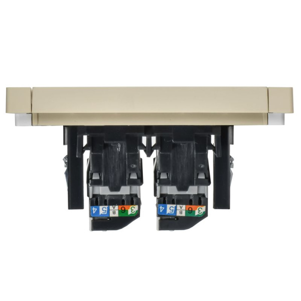 Розетка компьютерная 2-м RJ45 кат.5E FORTE&PIANO FP433 ваниль IEK FP-K20-1-K10