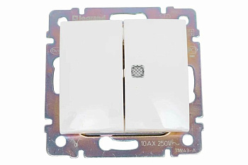 Выключатель 2-кл. СП Valena 10А IP20 с индикацией механизм бел. (DIY-упак.) IEK 694278