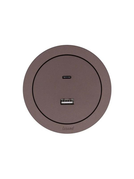 Розетка 1-м СП OSEN TC+ USB разъем механизм шоколад LEZARD 743-7388-192TC