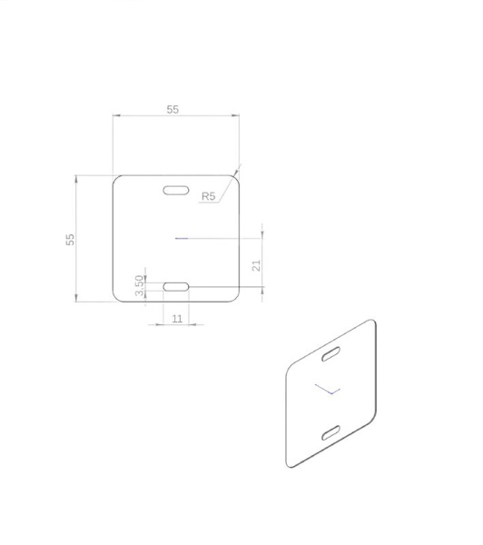 Бирка кабельная У-134 55х55мм INOX (квадрат) (уп.5шт) Промрукав PR08.29499