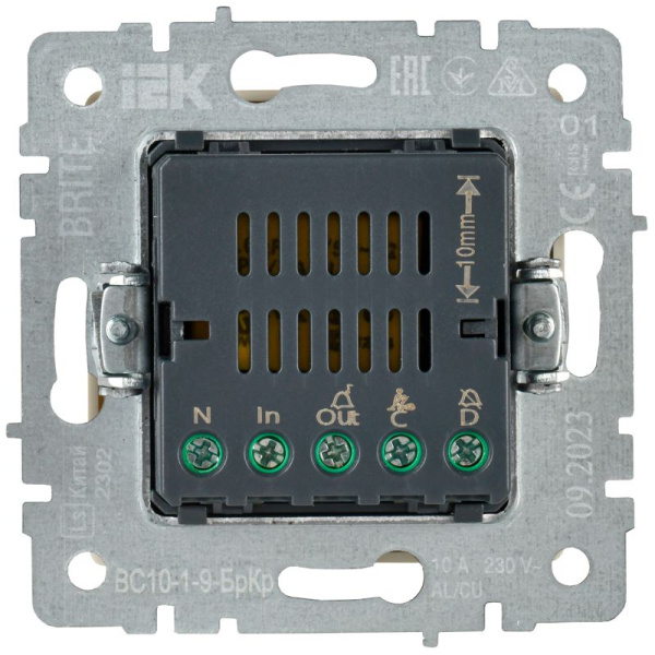 Кнопка звонка BRITE 10А ВС10-1-9-БрКр для отелей с индик. механизм беж. IEK BR-V14-2-10-K10