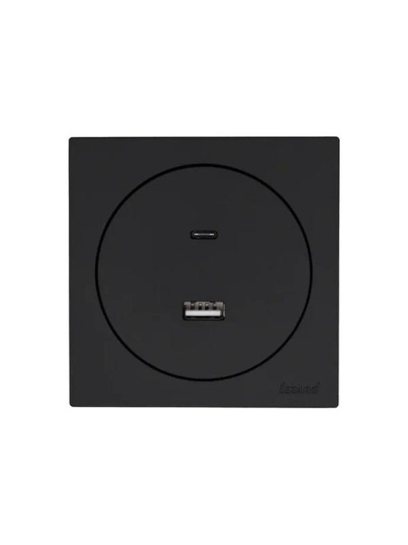 Розетка 1-м СП OSEN TC+ USB разъем механизм черн. бархат LEZARD 743-4288-192TC