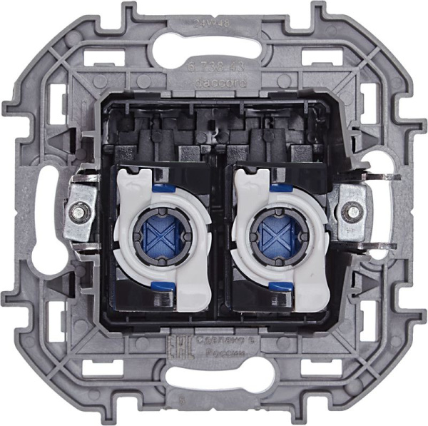Розетка компьютерная 2-м Inspiria RJ45 кат.6 UTP механизм антрацит IEK 673843