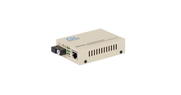 Медиаконвертер из UTP 100/1000Мбит/с в WDM LFP SM SC Tx:1550/Rx:1310 18дБ до 20км NIKOMAX GL-MC-UTPF-SC1G-18SM-1550