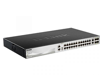 Коммутатор управляемый стекируемый L3 DGS-3130-30TS/B1A с 24 портами 10/100/1000Base-T 2 портами 10GBase-T и 4 портами 10GBase-X SFP+ D-Link 1844078