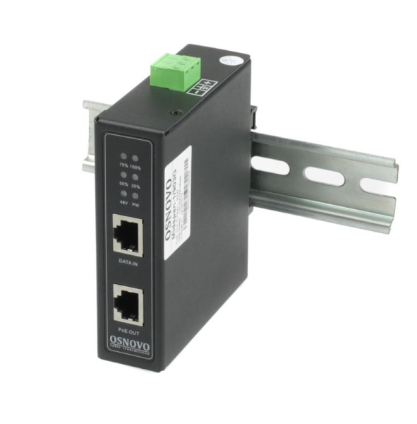 Инжектор промышленный PoE Midspan-1/903G(Booster) Gigabit Ethernet на 90Вт с бустером напряжения OSNOVO 14003