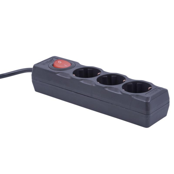 Удлинитель 3х7м с заземл. 16А Ultra S-GCU3-7B BLACK черн. Uniel UL-00010020