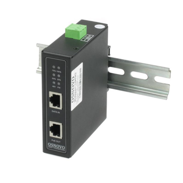 Инжектор промышленный PoE Midspan-1/903G Gigabit Ethernet на 90Вт OSNOVO 14004