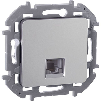 Розетка телефонная СП Inspiria RJ11 IP20 механизм алюм. IEK 673822