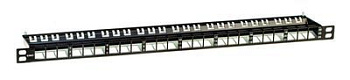 Патч-панель наборная экранированная 19дюйм 0.5U Keystone 24 порта DKC RNKPP2405BK
