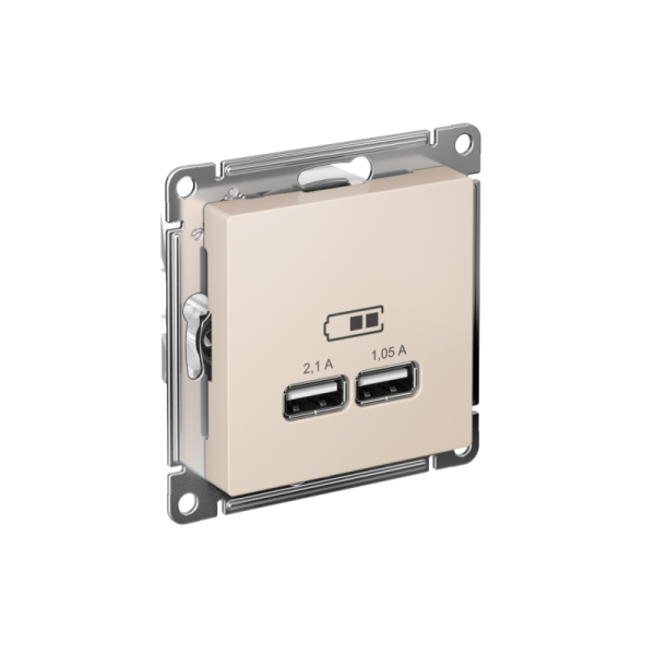 Розетка USB AtlasDesign тип A+A 5В 1х2.1А 2х1.05А механизм беж. SE ATN000233