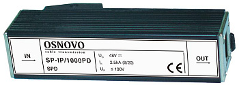 Устройство грозозащиты SP-IP/1000PD для локал. вычислит. сети (скорость до 1000Мбит/с) с защит. линий PoE OSNOVO 11337