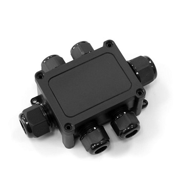 Коробка распределительная ОП 135х96х42 6-вводная IP68 ПА66 40А 450В d5-14мм черн. Промрукав PR08.13151