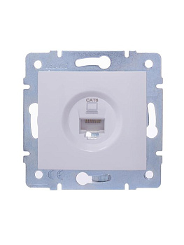 Розетка компьютерная 1-м СП KARINA IP20 RJ45 кат.6 механизм бел. LEZARD 707-0288-140