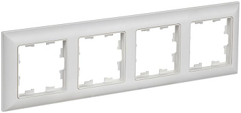 Рамка 4-м BRITE РУ-4-БрАБ арктич. бел./бел. IEK BR-M42-12-K91