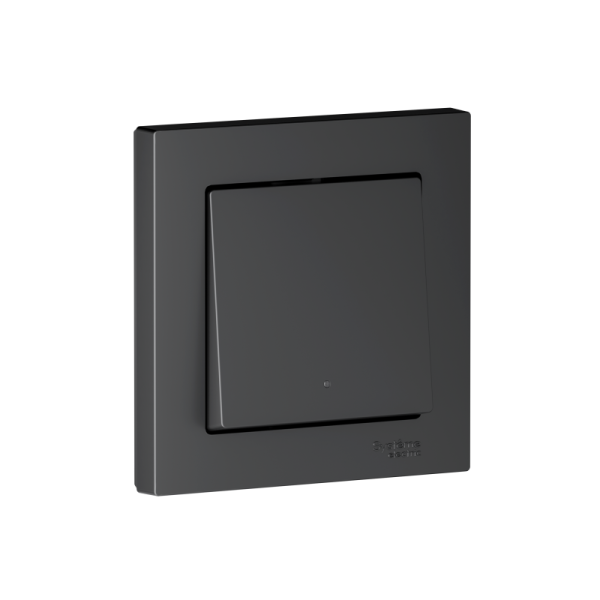 Выключатель 1-кл. СП ATLASDESIGN SMART 10А IP21 Zigbee сх.1 L(N) с опциональной нейтралью механизм карбон Умный дом Sber & SE ATN001015Z