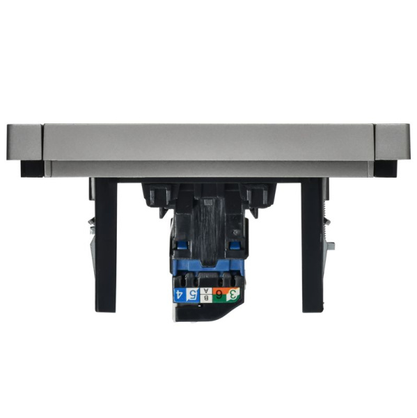 Розетка компьютерная RJ45 кат.6 FORTE&PIANO FP531 сталь IEK FP-K10-2-K46