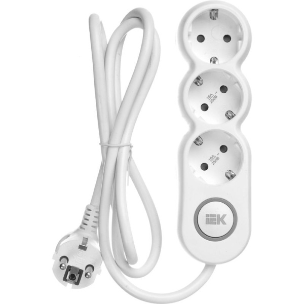 Удлинитель 3х1.5м с заземл. 16А IP20 Uno У03В 2P+PE 250В 3х1.5 IEK WYP53-16-03-D15-ZK