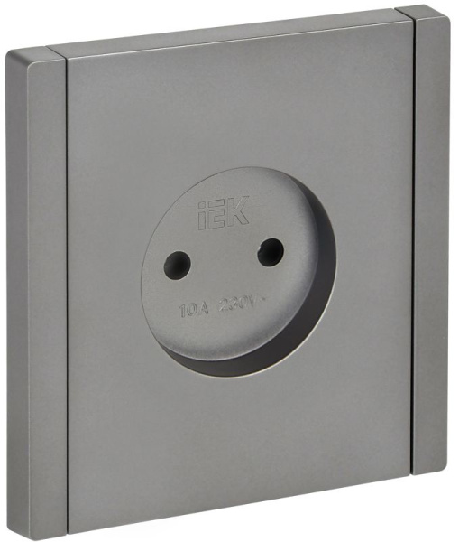 Розетка 1-м СП FORTE&PIANO FP518 10А без заземл. без защ. шторок винт. крепл. сталь IEK FP-R10-10-K46