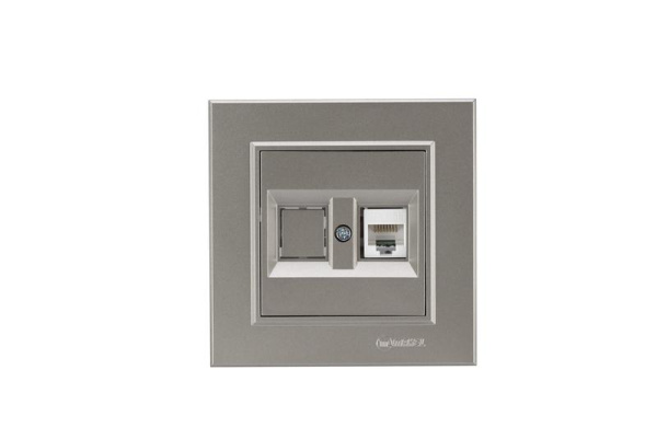 Розетка компьютерная+гнездо СП Karea 16А IP20 CAT 5 зел. Makel 56052035
