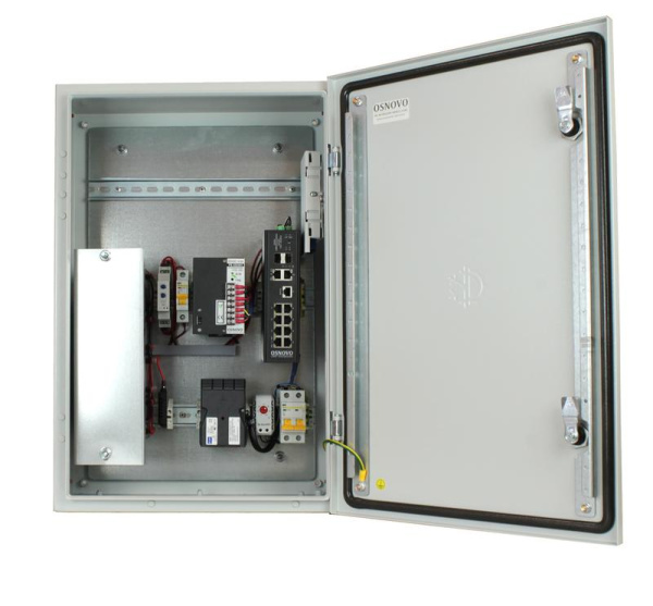 Коммутатор уличный управляемый (L2+) OS-46TB1(SW-80822/ILR) на 12 портов с термостабил. и резерв. питанием на базе уличн. станции OSNOVO OS-46TB1 OSNOVO 13732