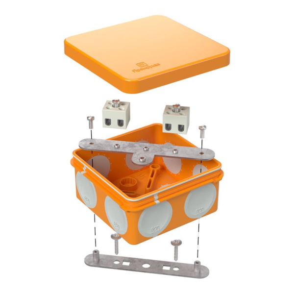 Коробка огнестойкая ОП двухкомпонентн. 60-0210-FR2.5-4 Е15-Е120 80х80х40 Промрукав 60-0210-FR2.5-4