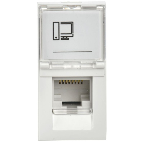 Розетка компьютерная 1-м 1мод. RJ45 кат.5E UTP механизм PRIMER IEK CKK-40D-RI1-K01