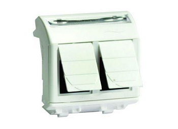 Розетка компьютерная СП 2мод. Brava RJ45 кат.5E сл. кость DKC 75643S