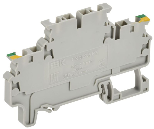 Клемма пружинная заземляющая 2 уровня CXDL2.5 PE ARMAFIX IEK AF-CT41-00-2-K52-002