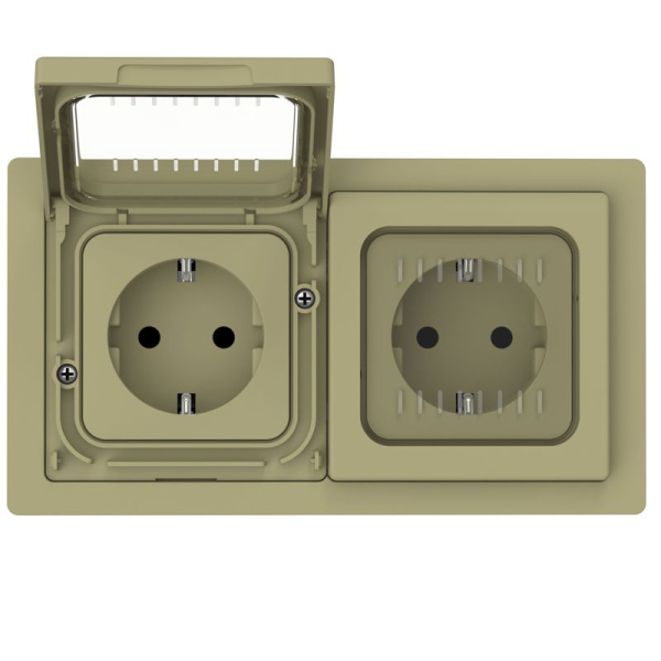 Рамка 2-м СП FLITE Рпро-2-55-ФлО IP55 олив. IEK FI-M20-32-55-K26