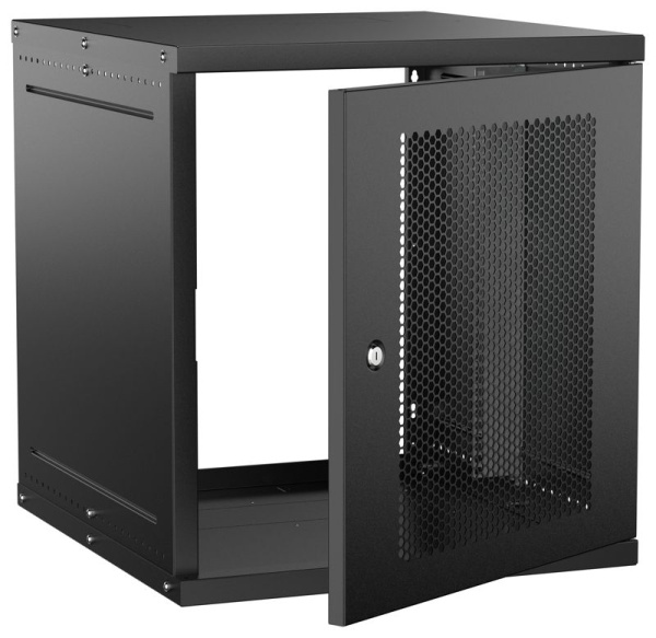 Шкаф настенный 12U 600х650мм дверь перфорир. черн. GENERICA LWE5-12U67-PF-G