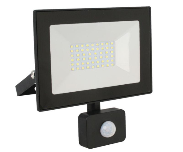 Прожектор светодиодный с датчиком LFL-2002S C02 20Вт 230В 6500К черн. Ultraflash 13329