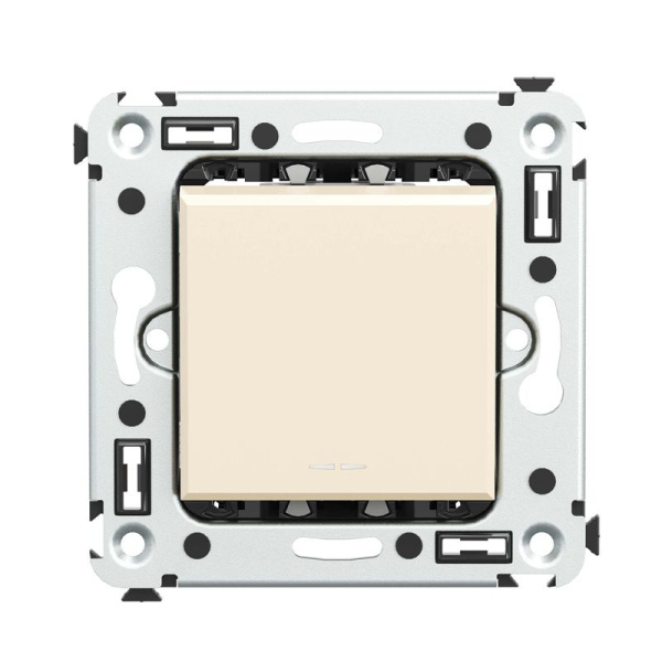 Выключатель 1-кл. 2мод. СП Avanti "Ванильная дымка" 16А IP20 беж. DKC 4405103