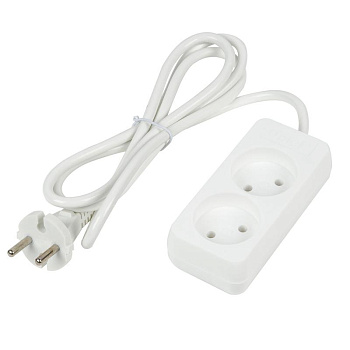 Удлинитель 2х1.5м без заземл. 10А Ultra S-CU2-1.5 WHITE бел. Uniel UL-00009975