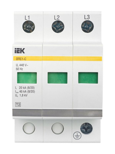 Ограничитель перенапряжения ОПС1-C 3P KARAT IEK MOP20-3-C
