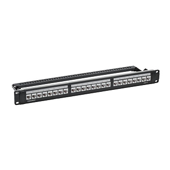 Патч-панель 19дюйм 1UCAT6 24 модуля RJ45 неэкранированная DKC RN6PPU24