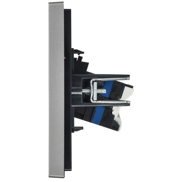 Розетка компьютерная RJ45 кат.6 FORTE&PIANO FP531 сталь IEK FP-K10-2-K46