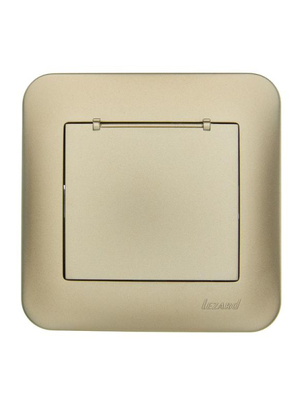 Розетка 1-м СП ASTI 16А IP20 с заземл. с крышкой термопласт в сборе золото. LEZARD 7081-3636-123В