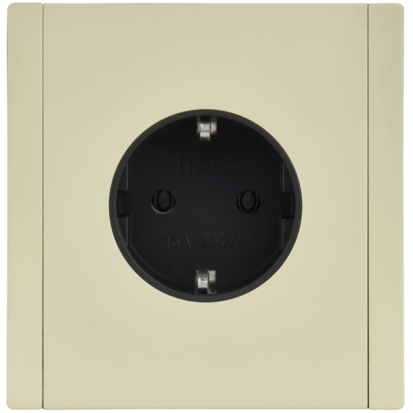 Розетка 1-м СП FORTE&PIANO FP816M 16А с заземл. без защ. шторок винт. крепл. сл. кость IEK FP-R11-16-M-K41