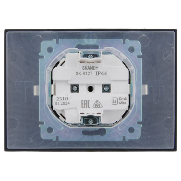 Розетка 2-м SKANDY 16А IP44 с крышкой в сборе SK-R12T титан IEK SK-R26-16-44-K48-F