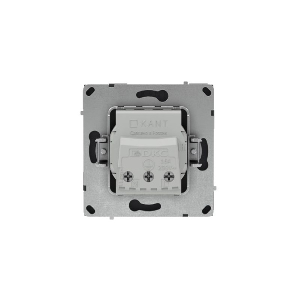 Розетка силовая KANT 2P+E защ. шторки черн. уголь DKC 7012003