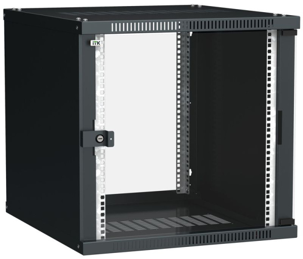 Шкаф LINEA WE 9U 600x450мм дверь стекло черн. ITK LWE5-09U64-GF