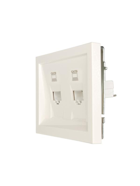 Розетка компьютерная 2-м СП ZIMA IP20 RJ45 с модулем кат.6 механизм сл. кость LEZARD 704-9088-142