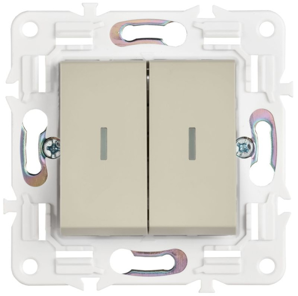 Выключатель проходной 2-кл. SKANDY 10А SK-V10B с индикацией беж. IEK SK-V22-1-10-K10