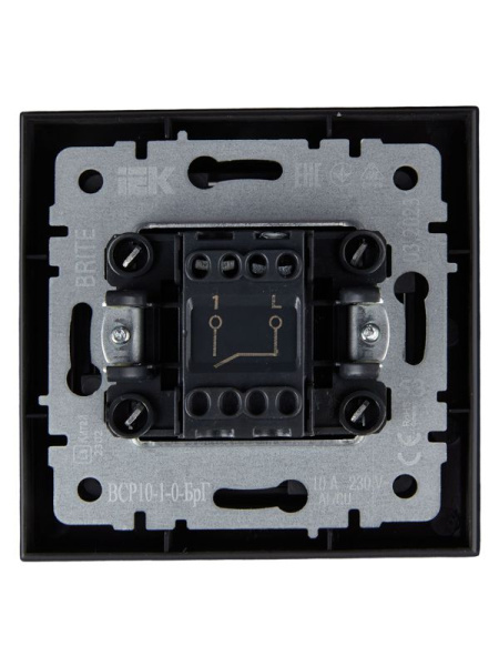 Выключатель 1-кл. СП BRITE ВСР10-1-0-БрГ 10А в сборе графит IEK BR-V10-0-10-K53-F