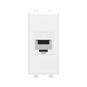 Розетка компьютерная 1мод. Avanti "Белое облако" RJ45 кат.5E без шторок модульная механизм DKC 4400661