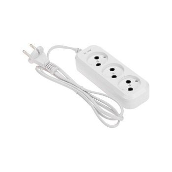 Удлинитель 3х1.5м без заземл. 2х0.75 бел. PROCONNECT 13-4205