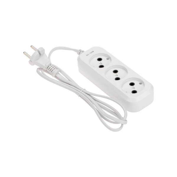 Удлинитель 3х1.5м без заземл. 2х0.75 бел. PROCONNECT 13-4205
