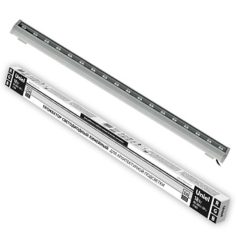 Прожектор светодиодный ULF-L52-18W/RGB/L100 220V IP65 SILVER линейный 1000мм RGB алюм. Uniel UL-00008363